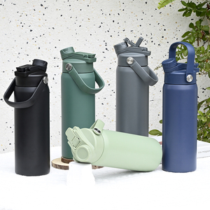 Bouteille d'eau isotherme personnalisée de 24 oz avec boîte d'emballage, gourde sous vide en acier inoxydable à double couvercle pour cadeaux d'entreprise en gros - Product Image 5