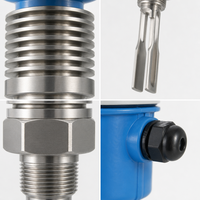 Capteur de niveau à fourche vibrante antidéflagrant en acier inoxydable Aice Tech DIIBT4, pression 4MPa, filetage G1, insertion 100mm pour silo et réservoir