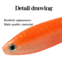 En gros Leurre souple de pêche 10cm 6g, imitation loche, avec trou d'œil au bout, ver bionique réaliste en plastique