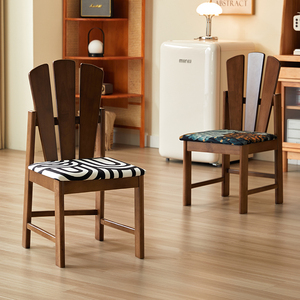 Upholstered Wooden <b>Dining</b> <b>Chair</b> Nordic Style Minimalist Design For <b>Dining</b> Room - Product Image 4