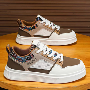 2026 New Men's Thick Sole Student Sports <b>Shoes</b> Breathable Leather Casual Trendy Board <b>Shoes</b> - Product Image 4