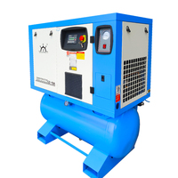 Kompresor Udara 7.5KW Tipe Sekrup Stasioner Tanpa Oli Senyap Frekuensi Variabel 4-in-1 Tangki Penyimpanan Pengering Filter Motor Mesin