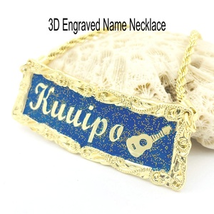 Collar con Nombre Grabado en 3D, Placa con Nombre Personalizada, Cadena <span class=keywords><strong>de</strong></span> Cuerda <span class=keywords><strong>para</strong></span> Mujeres, Niñas, Niños, Estilo Hawaiano Samoano, Joyería <span class=keywords><strong>de</strong></span> Alta Calidad <span class=keywords><strong>de</strong></span> 18K y 14K - Product Image 3
