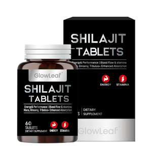 GlowLeaf Pure Shilajit Resinタブレット-男性の健康免疫サポートとエネルギーのためのハーブサプリメント - Product Image 1