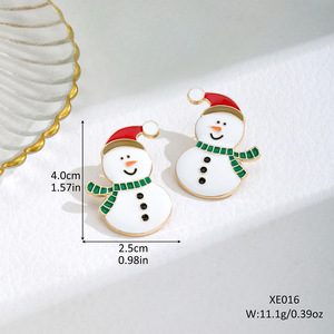 Fashion <b>Red</b> <b>Bow</b> Snowman Boots Drop Earrings Zinc Alloy Christmas Gift Women's Cartoon Style Earrings - Product Image 2