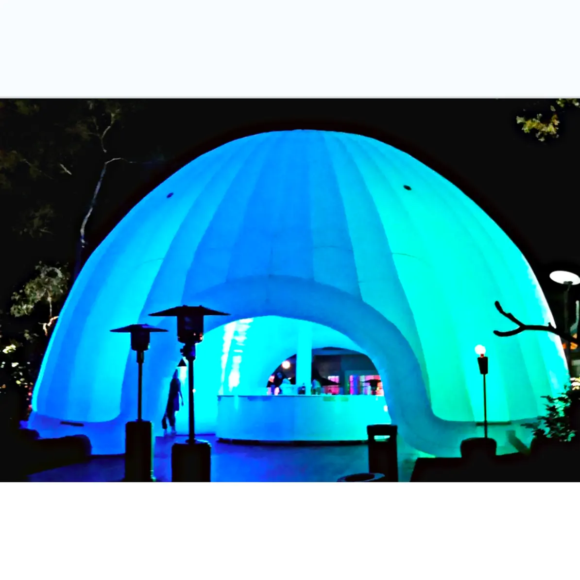 Dôme gonflable Commercial blanc pour fête, événement, dôme gonflable, tente, éclairage LED, dôme Igloo gonflable