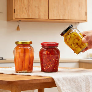 Bocaux ronds en verre pour cornichons, 3 tailles (200ml, 300ml, 400ml), vides, pour kimchi <span class=keywords><strong>maison</strong></span> et cornichonnage commercial, stock en gros disponible - Product Image 6