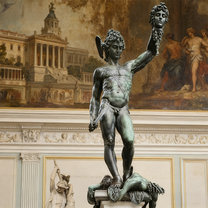 Life-Size Outdoor Garden Bronze Model of Perseus & Vintage Medusa's <b>Head</b> in Feng Shui <b>Style</b> Plated Metal Technique Vintage Medus - Product Image 3