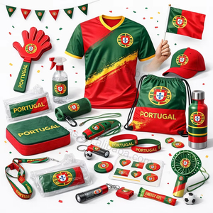 Ensemble cadeau pour supporters de football : T-shirt en coton, casquette de baseball, sac à cordon, bouteille d'eau sportive, cadeaux promotionnels - Product Image 6