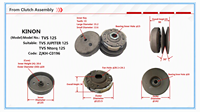 Rakitan Kopling TVS125 Pulley Sekunder 19 Gigi Spline Dalam Cocok untuk TVS JUPITER 125 Ntorq 125 Suku Cadang Transmisi Skuter