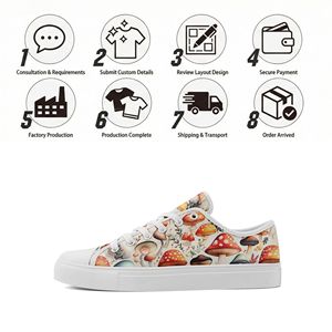 Chaussures vulcanisées personnalisées avec logo imprimé OEM/ODM, baskets classiques basses en toile, chaussures de marche confortables pour hommes et femmes FN027-26009001-10 - Product Image 4