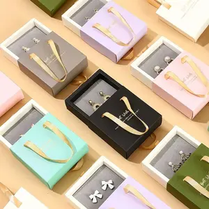 Cina all'ingrosso all'ingrosso pieghevole scatola maniglia in schiuma regalo di nozze scatole di imballaggio con nastro personalizzato scatola di gioielli produttore