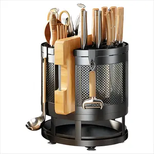 Grande Capacidade Facas Rotativas Prateleira Placa De Corte Rack Utensílios De Cozinha Recipiente De Armazenamento Acessórios De Cozinha