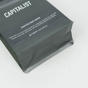 للبيع بالجملة أكياس تعبئة شاي من رقائق الألومنيوم مسطحة القاع مع صمام وسحاب لحبوب القهوة - Product Image 3