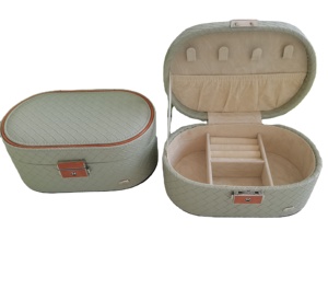 jewellery lock mirror box travelling <b>jewelry</b> <b>storage</b> case <b>jewelry</b> box leather portability makeup box - Product Image 1