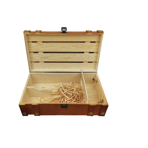 Caja de vino doble de madera maciza de pino, rectangular, hecha a mano, para bebidas - Product Image 5