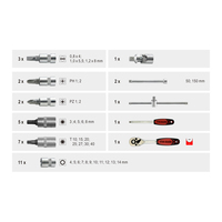 Kit de herramientas manuales 36PCS 1/4 "Dr. Juego de zócalos de broca OEM ODM con hilera y trinquete