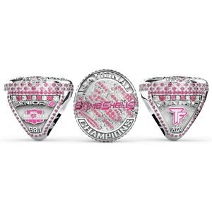 Precio de fábrica personalizado anillo de campeón de porristas rosa para mujer joyería de piedras preciosas de moda hecha de aleación último diseño - Product Image 2