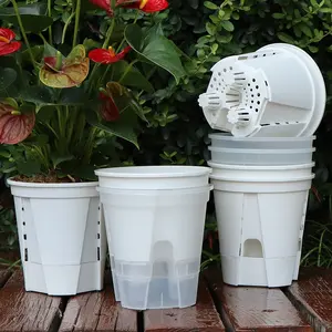 Vasos de plástico para plantas, vasos grandes de jardim para plantas grandes e autorreativas, vasos de flores para jardim ao ar livre