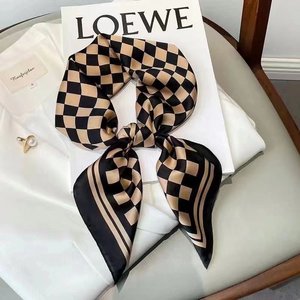 2024 New Stylish Chain Pattern Silky <strong>Neck</strong> <strong>Scarf</strong> Wrap <strong>Women</strong> Luxury Designer Inspired Print Silky Small Square Hair <strong>Scarves</strong> - Product Image 3