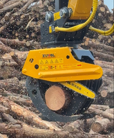 Cisailles forestières XUVOL 6-9 tonnes pour excavatrice, machinerie forestière, élagage d'arbres, traitement du bois, grappin à bois avec scie à chaîne