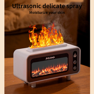 7 colores LED 3D llama de fuego chimenea simulada difusor ultrasónico de aceites esenciales humidificador de aire uso en Hotel 1 año USB YS - Product Image 2