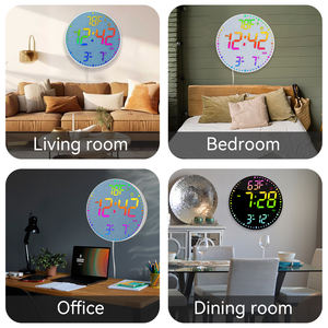 Reloj de Pared LED Moderno para Decoración del Hogar, 12 Pulgadas, Colorido, con Sensor de Luz Nocturna RGB, Fecha Digital, Temperatura, Control Remoto y Alarma - Product Image 6
