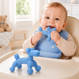 Jouet de <span class=keywords><strong>dentition</strong></span> pour bébé en silicone de qualité alimentaire, en forme de chien ballon, bâton à mâcher apaisant pour 0-24 mois - Product Image 1