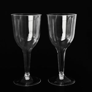 Verre à vin rouge transparent en plastique rigide PS de 180 ml, 6 oz, jetable, détachable, avec logo imprimable, pour fêtes de mariage - Product Image 3