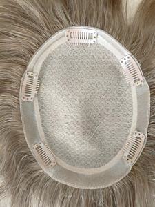 Topper per capelli in seta con capelli vergini e capelli su misura in colore 6R taglia Base 6x7 pollici parrucchino per <span class=keywords><strong>uomo</strong></span> - Product Image 6