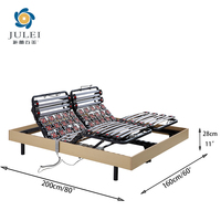 Cadre de lit électrique intelligent réglable en métal, design moderne, taille King, montage facile et grande capacité