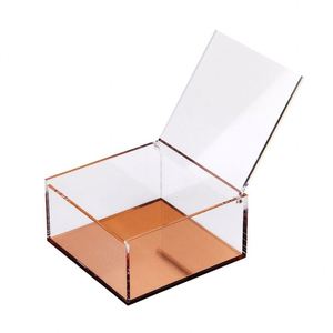 Boîte de rangement en acrylique transparente, écologique, entièrement assemblée, anti-poussière, avec base noire, boîte de rangement en cube, boîte porte-stylos - Product Image 2