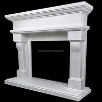Cheminée en marbre moderne personnalisée en pierre naturelle blanche pour usage intérieur, idéale pour la chaleur et la décoration de la maison - Projet Villa