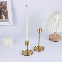 CHENLANG Bougeoir Minimaliste en Métal Doré Écologique Durable Résistant à la Chaleur Décoration d'Intérieur Table à Manger Noël Romantique