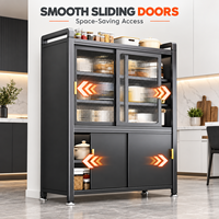 Armoire de cuisine métallique en gros pour usine, meuble de rangement coulissant gain de place, OEM ODM
