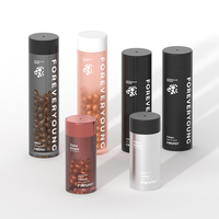 Utilisation de produit de santé 50ml 80ml 120ml Bouteille de capsule de supplément de pilule en plastique givré rose avec bouchon en plastique
