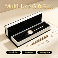 Boîte à bijoux et montres en carton personnalisée de luxe, étanche, avec fermeture magnétique, doublure en mousse, boîte rigide écologique, gaufrage en feuille d'or