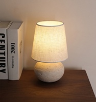 Lampe de table de chevet de style Wabi-sabi en travertin médiéval pour la chambre à coucher, éclairage d'ambiance, salon, décoration de la maison