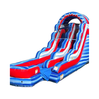 Toboggan aquatique gonflable géant commercial avec bâche en PVC amovible, château gonflable facile à installer, utilisation intérieure/extérieure, option économique pour