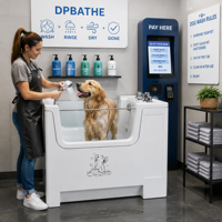 Baignoire pour animaux de compagnie Dpbathe, design à bords hauts pour éviter les éclaboussures d'eau