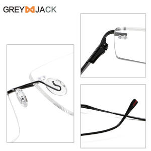 Montures de lunettes sans monture Me2029, rectangulaires, en métal léger, pour hommes, verres transparents, origine Taizhou - Product Image 4