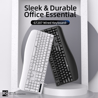 Layanan Pabrik Cina Keyboard Ergonomis 104 Tombol untuk Penggunaan Kantor, PC, Komputer, Mesin Ketik, dan Desktop