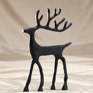 Sculpture Moderne de Renne en Métal, Figurine Artistique de Cerf Faite à la Main en Aluminium pour Décoration de Noël et de la Maison - Product Image 1
