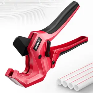 PVC Pipe Cutter Cuts up to 1-5/8" Heavy-Duty Aluminum Ratchet Pipe Cutter Tool for PVC Plastic Hoses & Plumbing Pipes