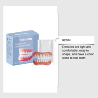 Kit de prothèse dentaire en résine avec appareil dentaire, kit de restauration dentaire en gel, prothèses dentaires supérieures et inférieures, doublures souples pour prothèses, kit de soins dentaires