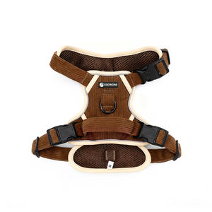 Harnes anjing Corduroy warna coklat reflektif, tali kekang tarik berat anjing tanpa tarik, MOQ rendah untuk Aksesori Bulldog <span class=keywords><strong>Doberman</strong></span> Perancis - Product Image 2