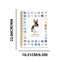 Tiere & Garten Aquarell-Malbuch Spiralgebunden Anfängerfreundliches Geschenkset mit Papiereinband 6,5x9 Zoll 28 Seiten