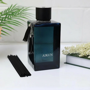 Aikun 2000ml Navy Square Glass Nickel Logo Reed <b>Diffuser</b> Navy Box Set for Brands Low MOQ Fast Service Custom Scent Lasting Aroma - Product Image 2