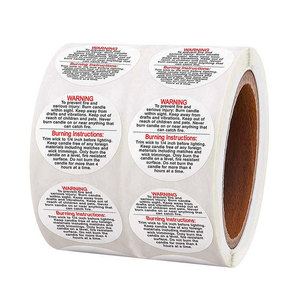 ذاتية اللصق <span class=keywords><strong>3</strong></span> "شمعة تحذير السلامة التسمية الجولة - Product Image 3