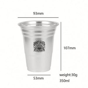 แก้วอลูมิเนียมแบบใช้แล้วทิ้งรุ่นใหม่ปี 2024 สำหรับโปรโมชั่น แก้วเบียร์แบบผนังเดี่ยวสั่งทำพิเศษ แก้วน้ำเย็น แก้วเบียร์ - Product Image 2